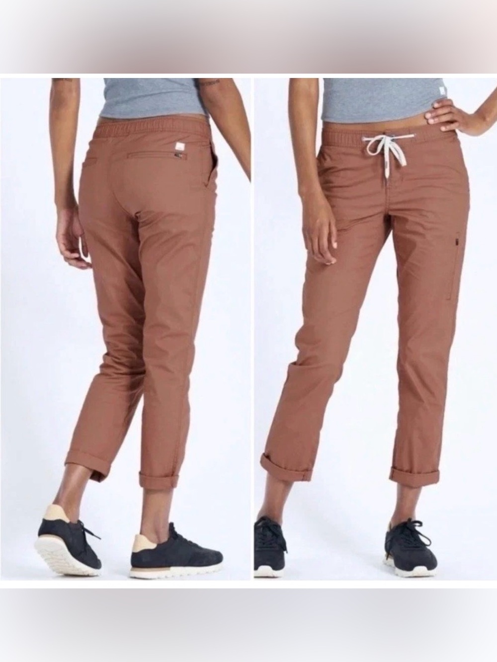 Vuori Womens Ripstop Pants Mauve Dusty Rose Pink Drawstring Cargo Small